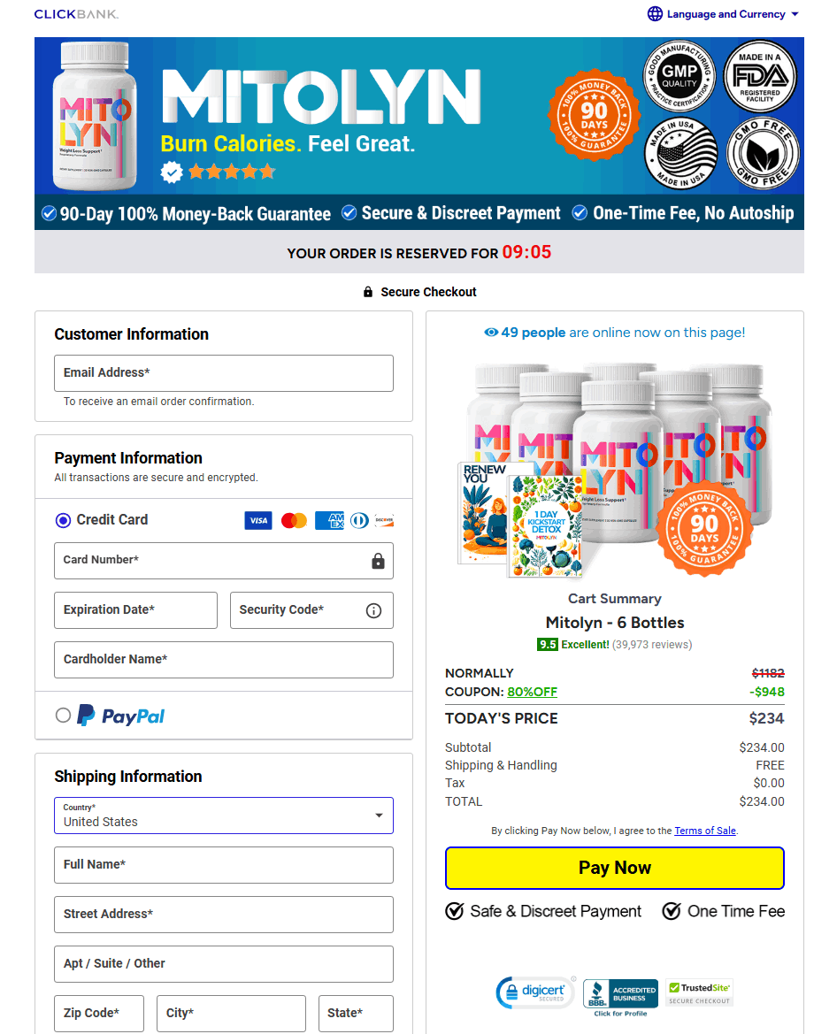 Mitolyn Secured Order Page